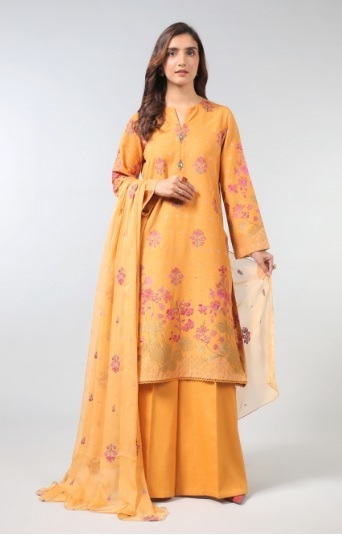 Breeze Embroidered Lawn Eid Dress For Women with Chiffon Dopatta