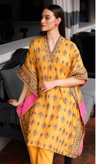 Women Eid Collection Embroidered Lawn Dress with Chiffon Dopatta