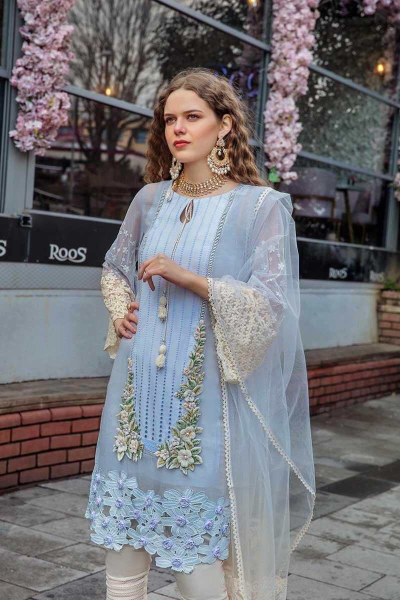 khuda baksh Orgenza Heavy Embroidary With 3d Flower Attached,