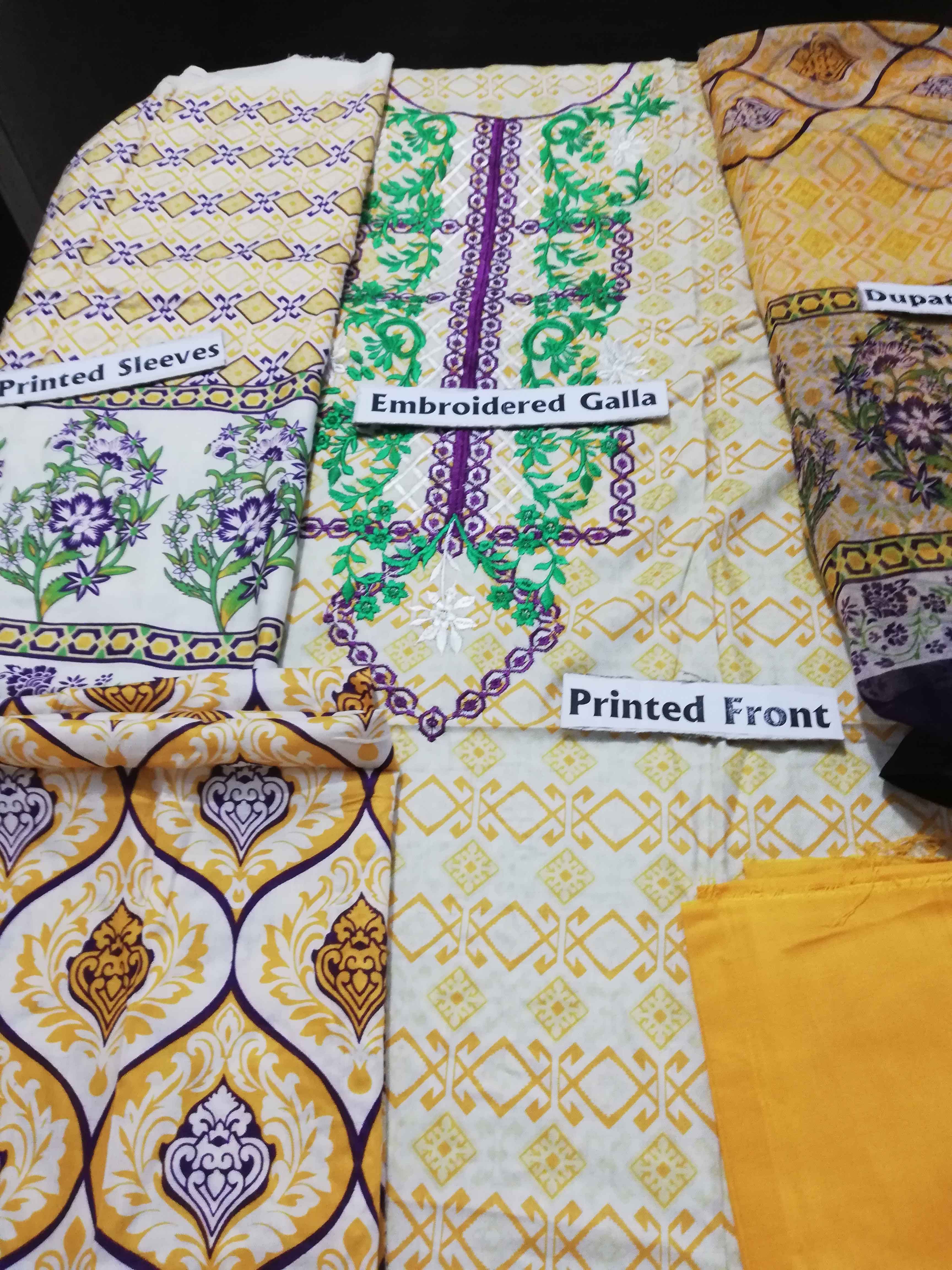 Yellow Color Linen Designer Dress With Printed Chiffon Dopatta For Women