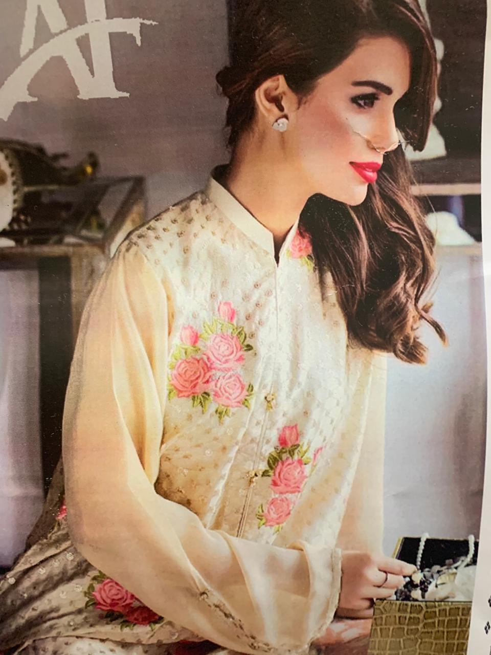 Agha noor Master Replica 3pc embroidered Lawn Collection Summer Dress with Bamber Chiffon embroidered duppta