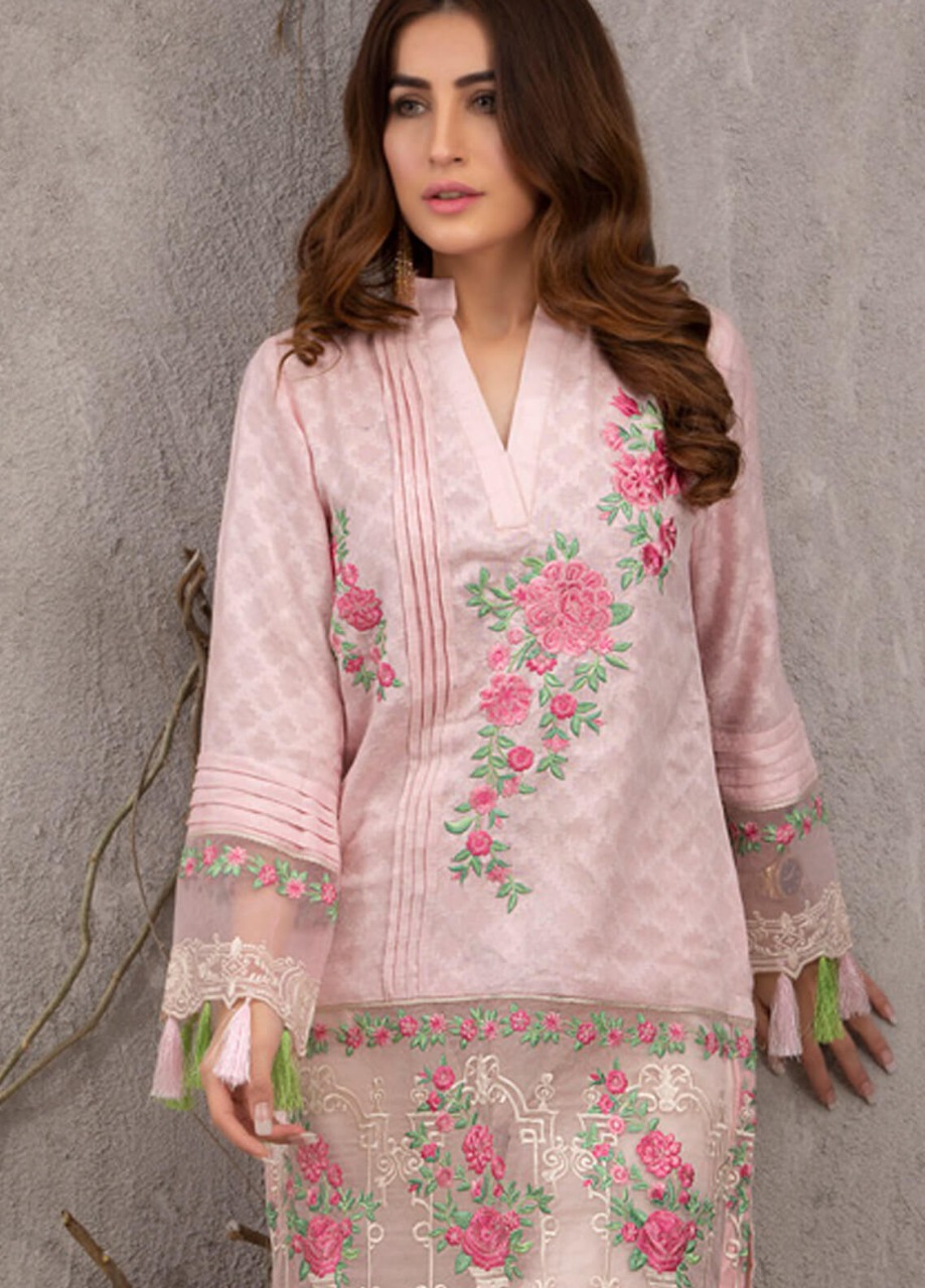 Azure 2pc Lawn Collection Summer embroidered Dress with Embroidered sleeves