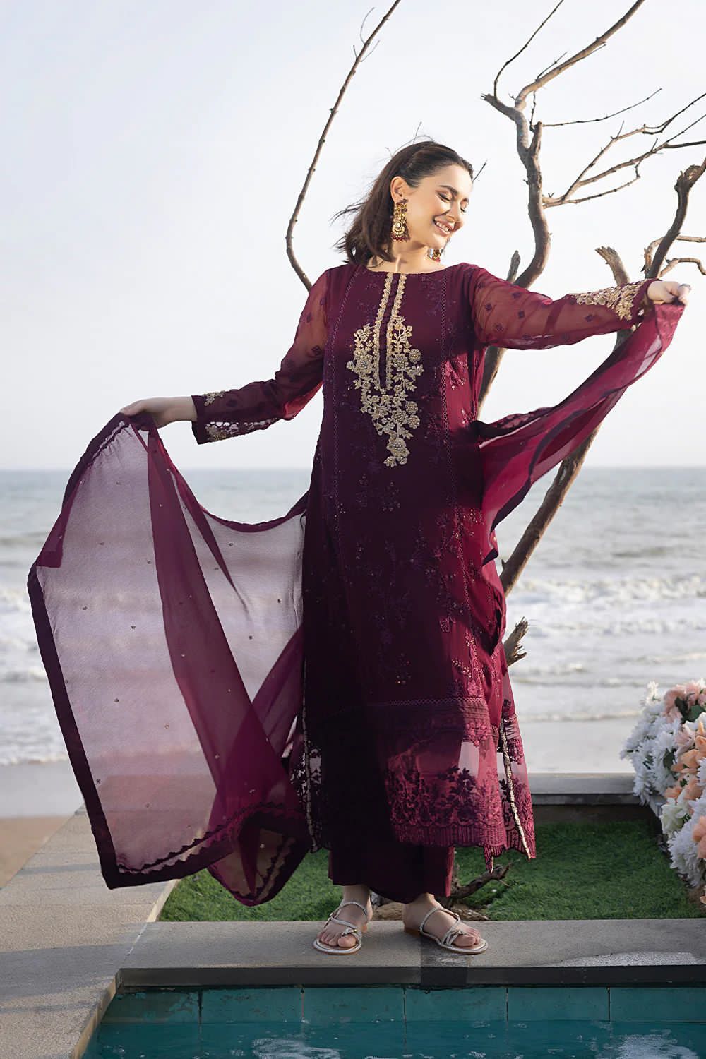 AzureFabric Chiffon Azure Embroidery Chiffon Collection