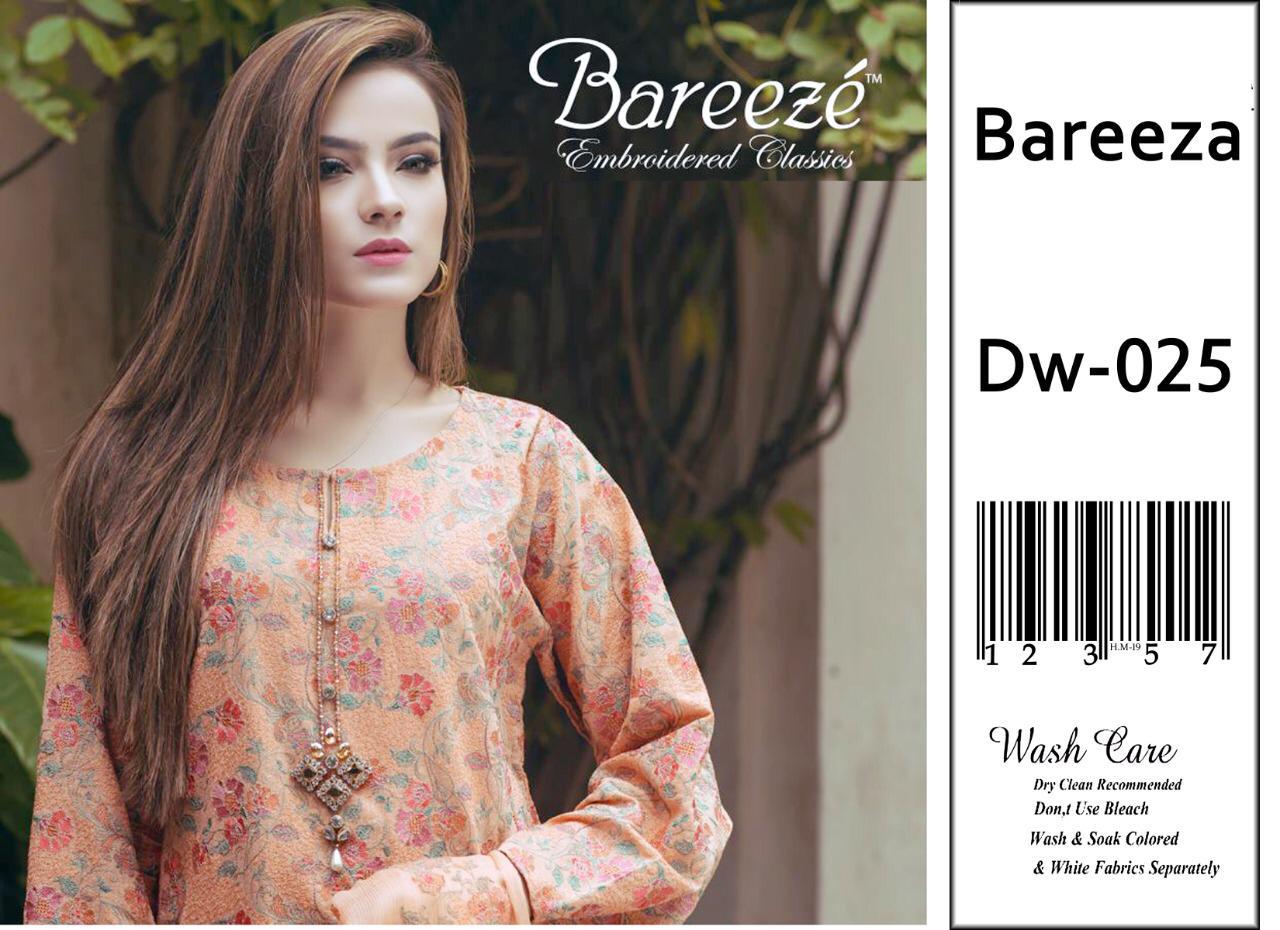Bareeza 3pc Embroidered Lawn Collection Summer Dress