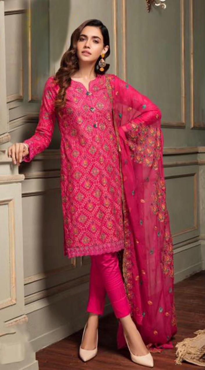 Bareeze Brand Replica Ladies Eid Collection Summer Dress with Chiffon duppta