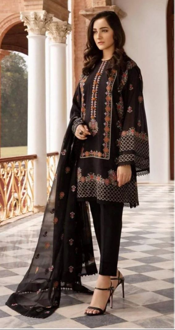 Bareeze Lawn with Chiffon  Emb Dopatta