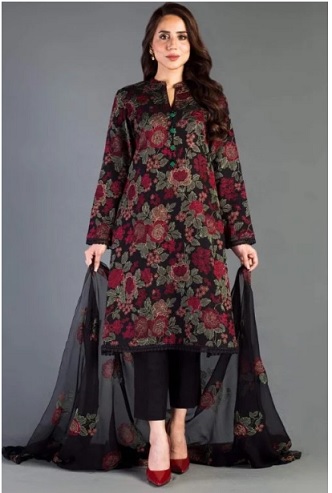 Bareeze summer collection women Lawn dress with Chiffon Embroidery Dopatta