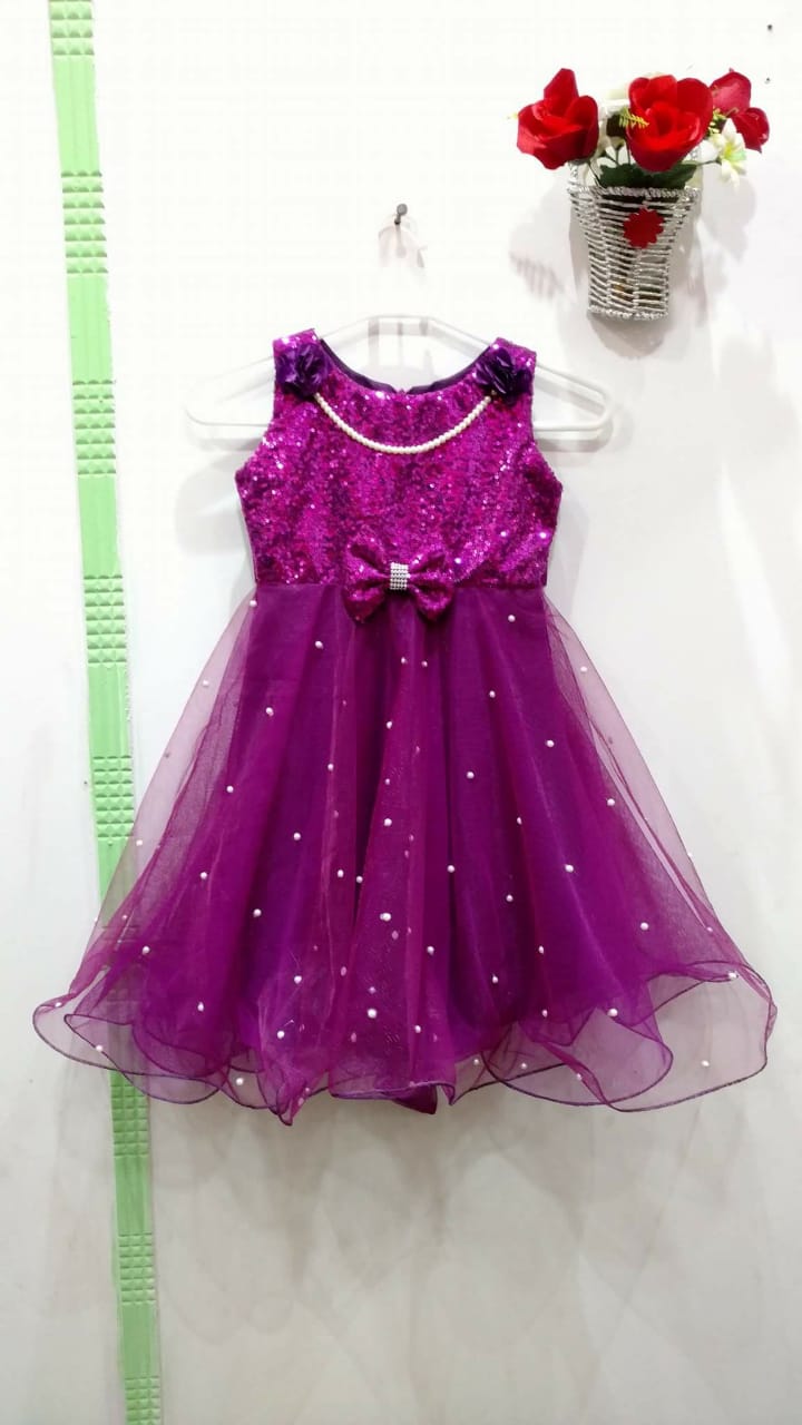 purple net frocks