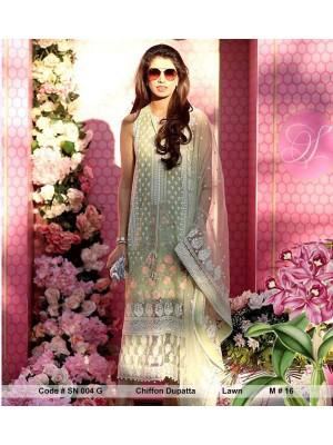 Brand Replica 3pc Lawn Collection Summer embroidered Dress with Chiffon Dupatta