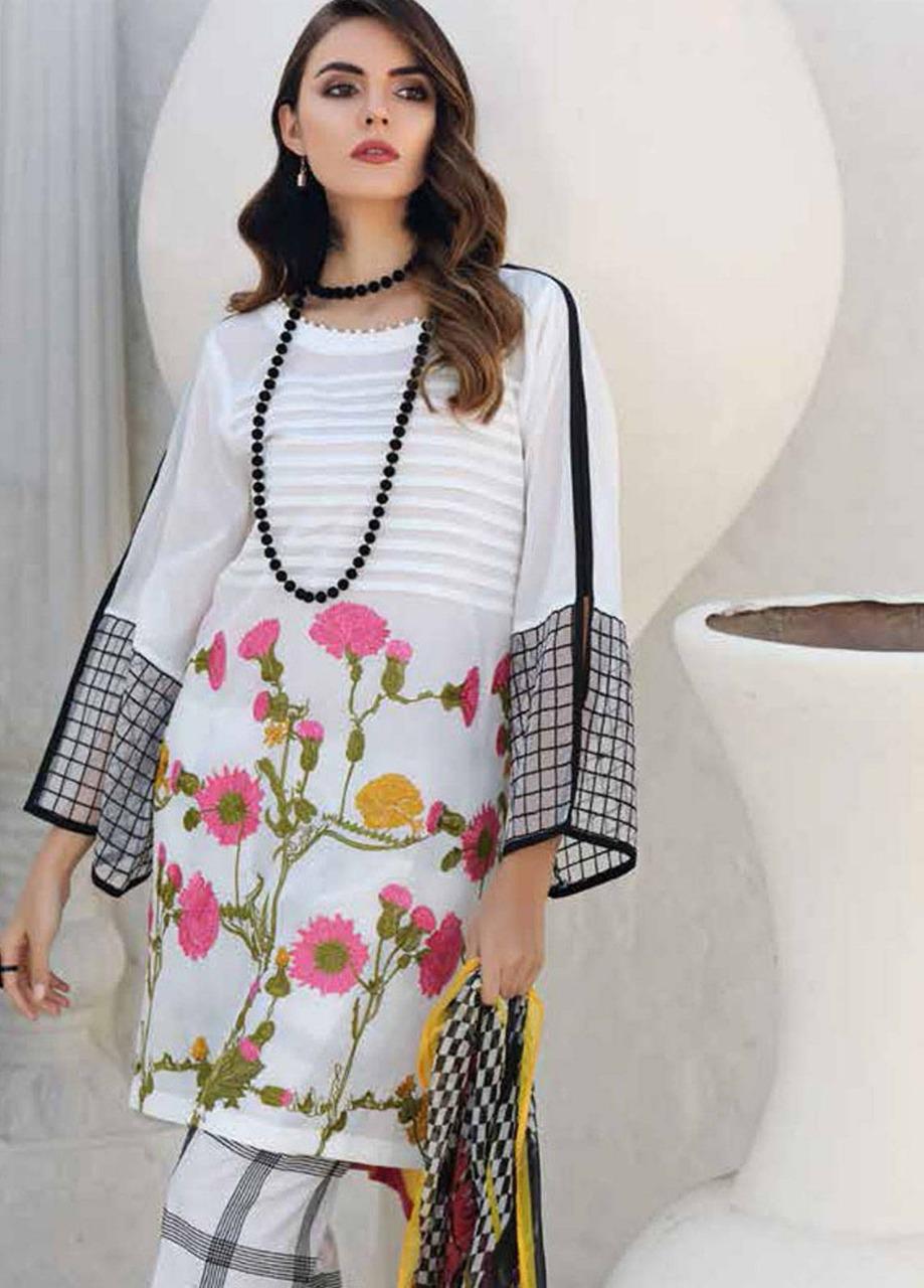 Charisma Brand Replica 2pc embroidered Lawn Collection Summer Dress with Chiffon duppta