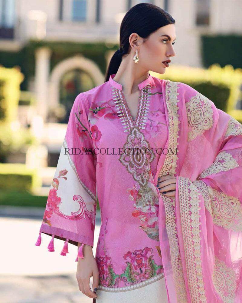 Chrizma 3pc Hit Lawn embroidered Collection Summer Dress with Chiffon duppta