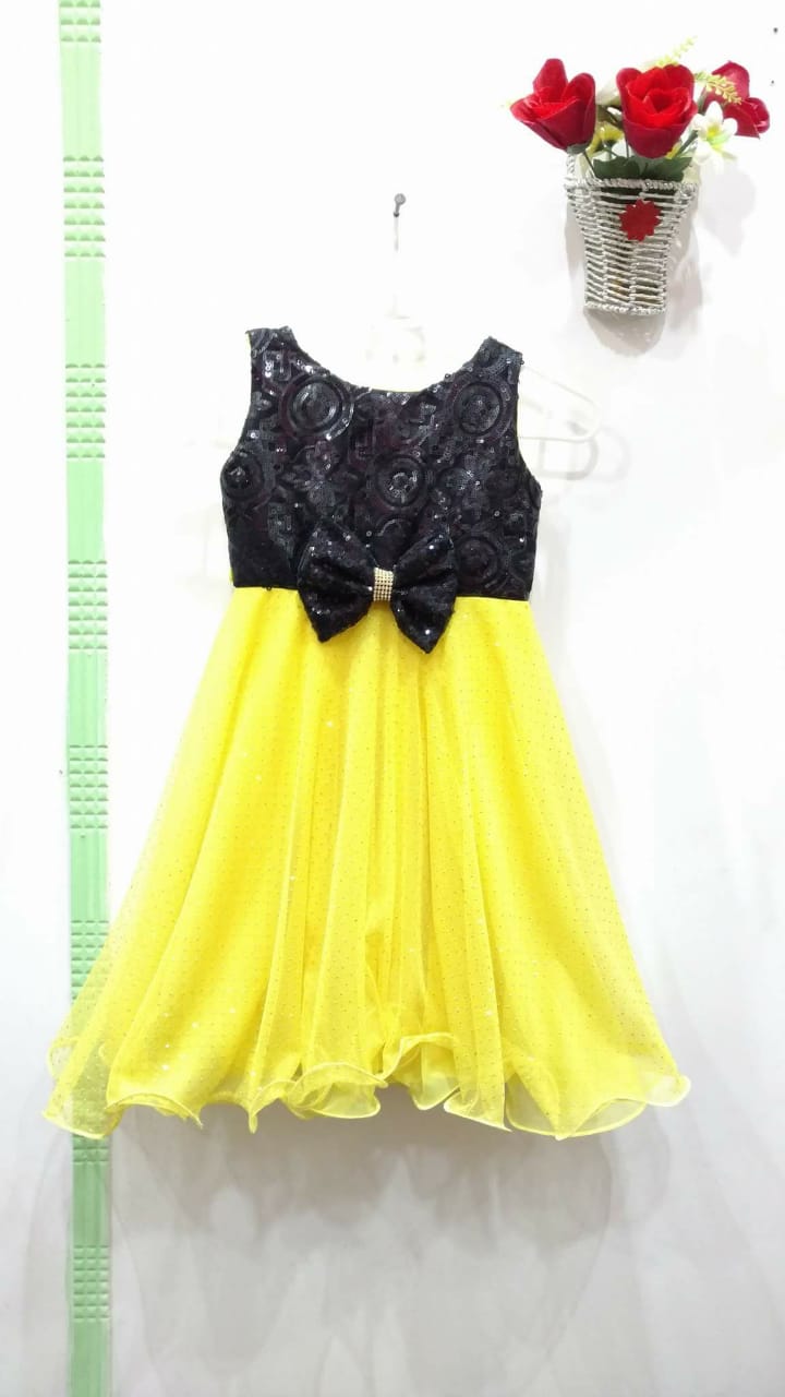 Eid collection for Girls Frock with Bow tie