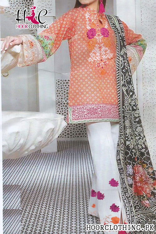 Embroidered Shirt & Trouser 3 Piece Un-stitched Lawn Dress Master Replica