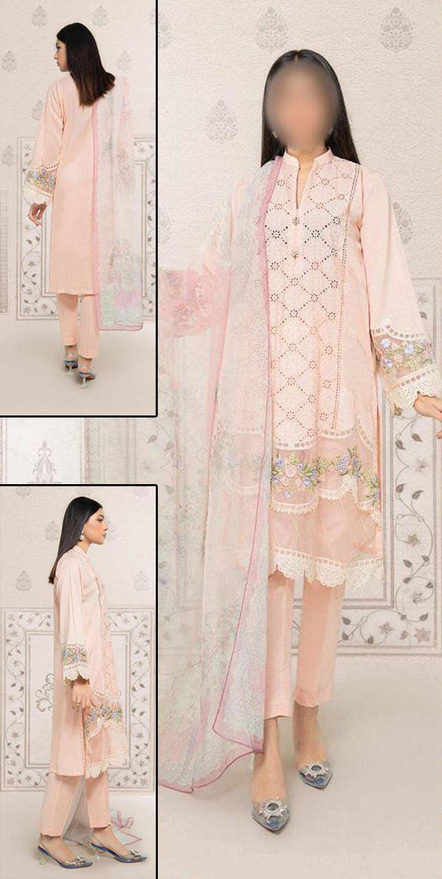 Fabric lawn cotton Chikankari