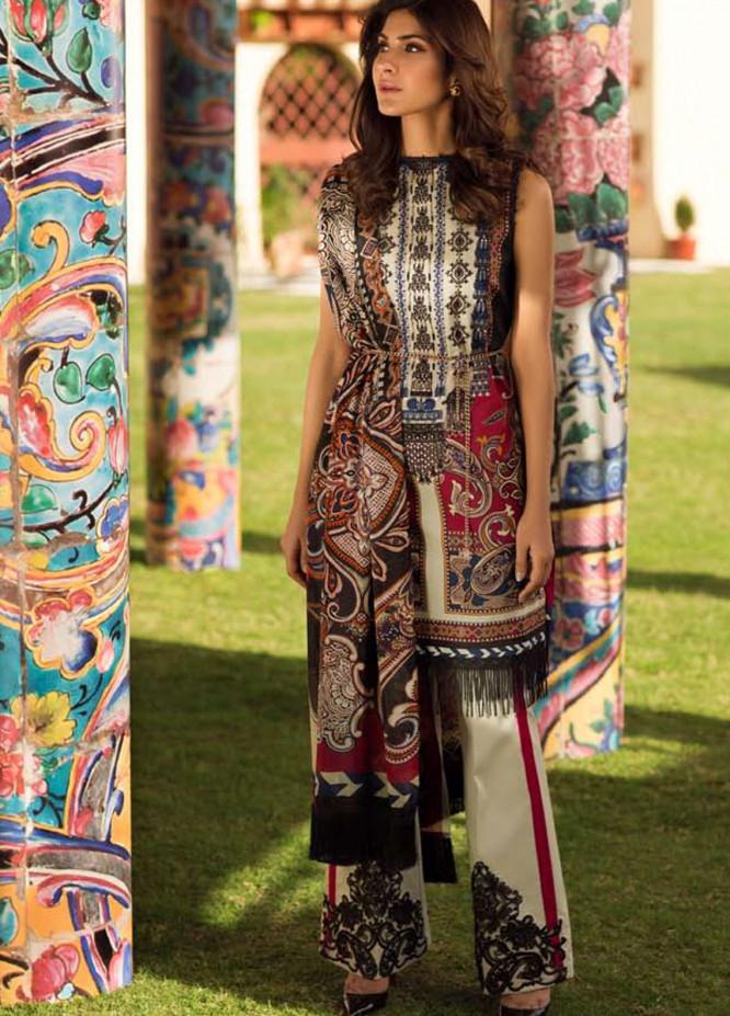 Firdous Collection 3pc embroidered Lawn Summer Dress with Chiffon dupatta
