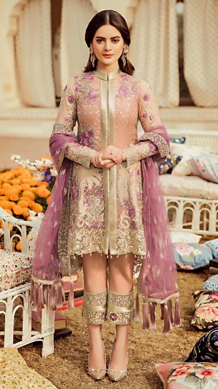 Imrozia Brand 3pc Lawn Collection Summer embroidered Dress with Bember Chiffon embroidered dupatta
