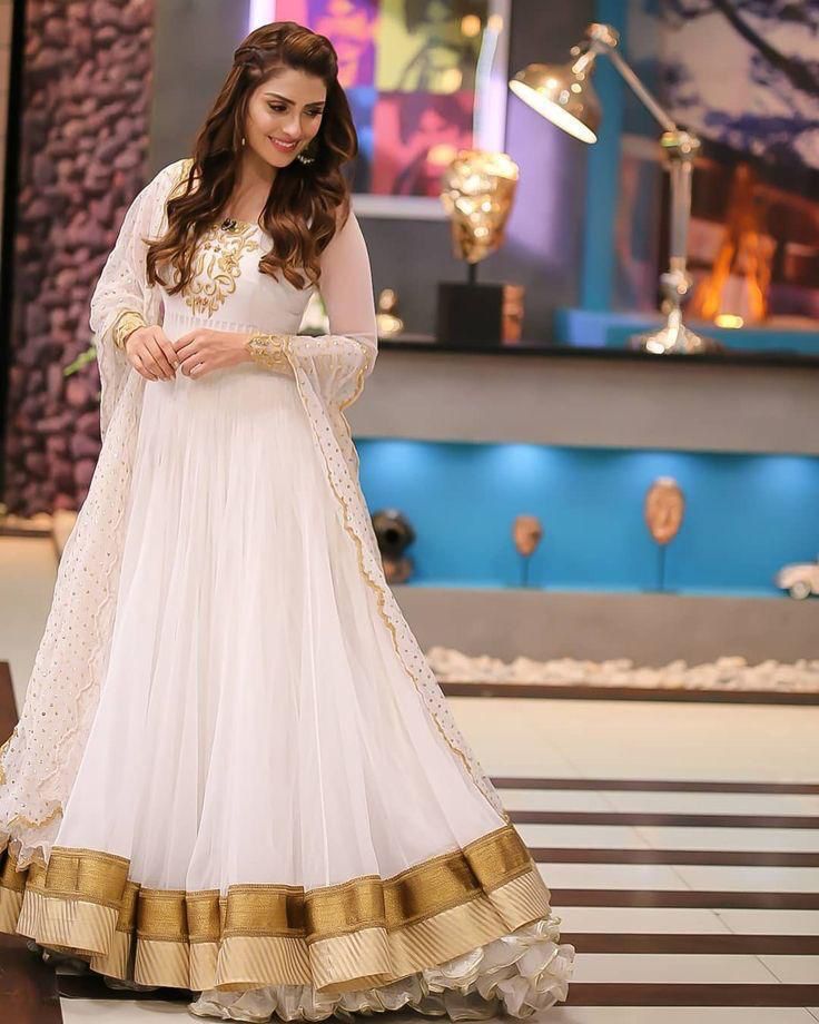 Indian chiffon frock Wear By Aiza Khan