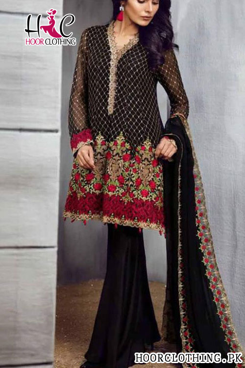 IZNIK Lawn Collection 2018 Heacy Emroidered Black Dress for Eid