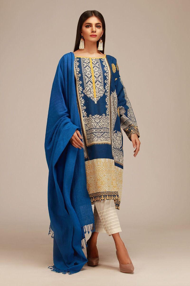 Khaadi 3pc Lawn Collection Summer embroidered Dress with Chiffon dupatta