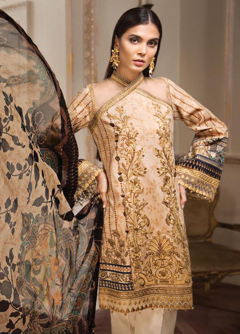 Ladies 3pc Lawn Collection Summer embroidered Dress with Chiffon duppta