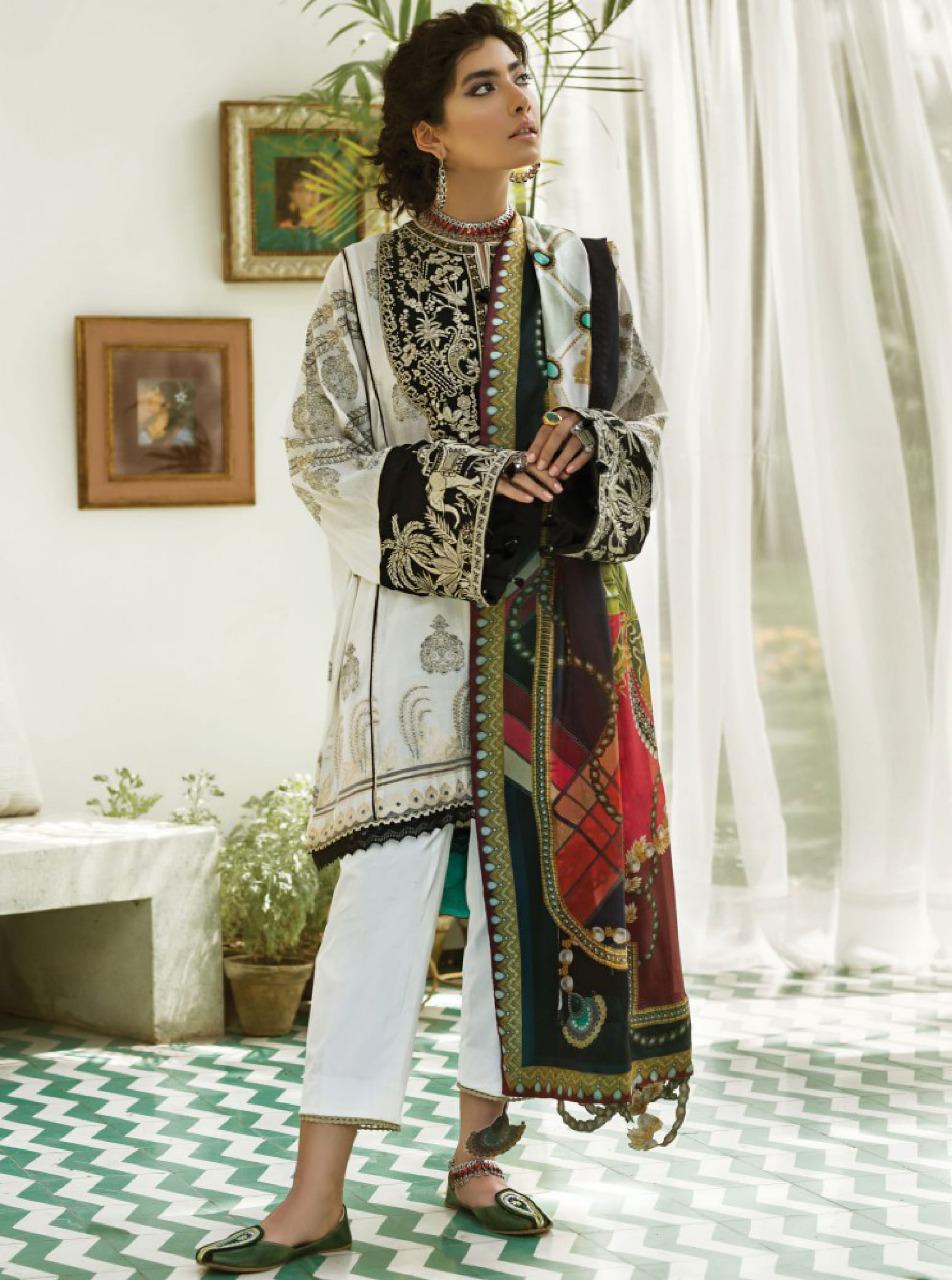 Ladies 3pc Replica Lawn Collection Summer Dress with Chiffon duppta
