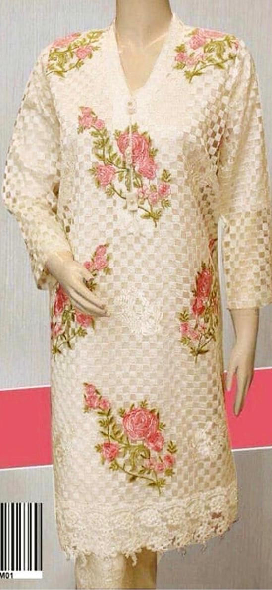 Ladies replica 3pc Lawn Suit Eid Collection Summer Dress with Chiffon duppta