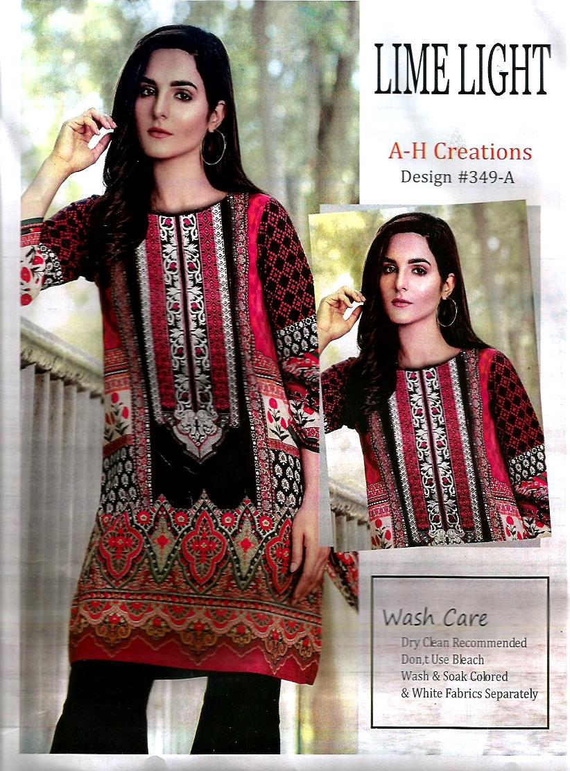 Linen Designer Dress Red & Black Color With Printed Chiffon Dopatta For Women