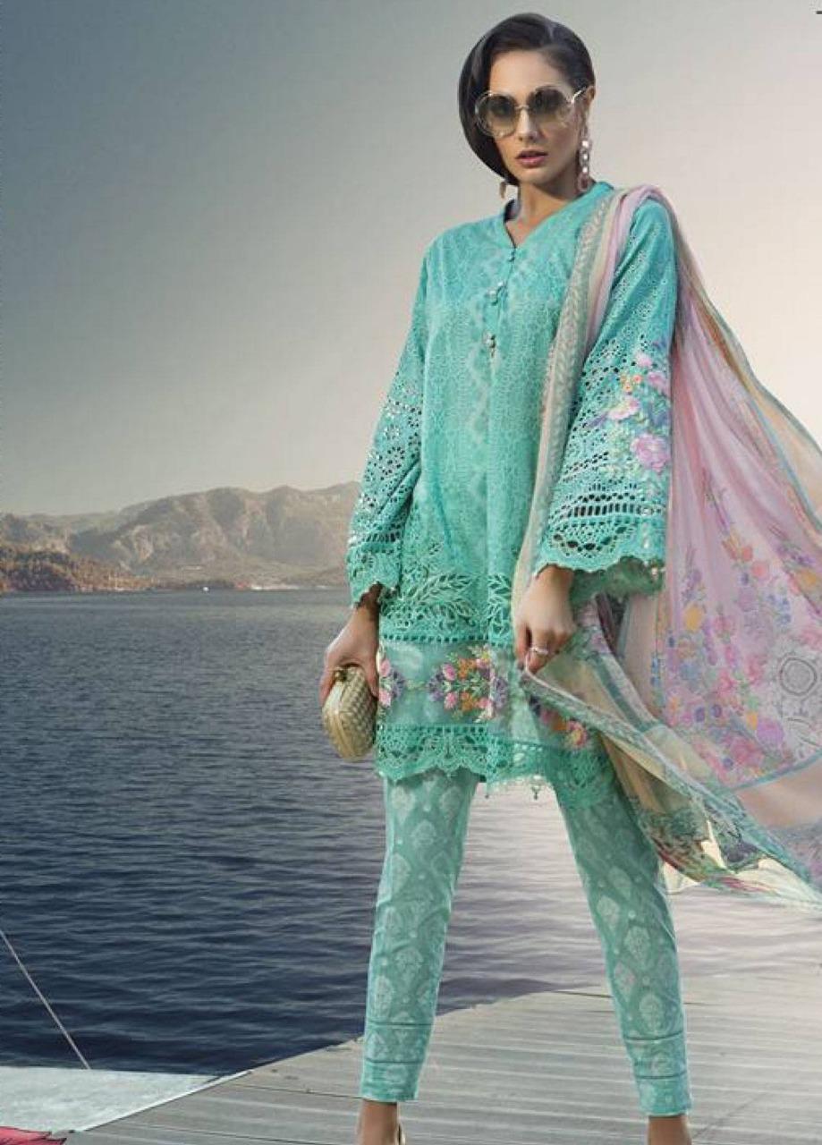 Maria B Brand Replica 3pc Lawn Collection Summer Suit with Chiffon dupatta