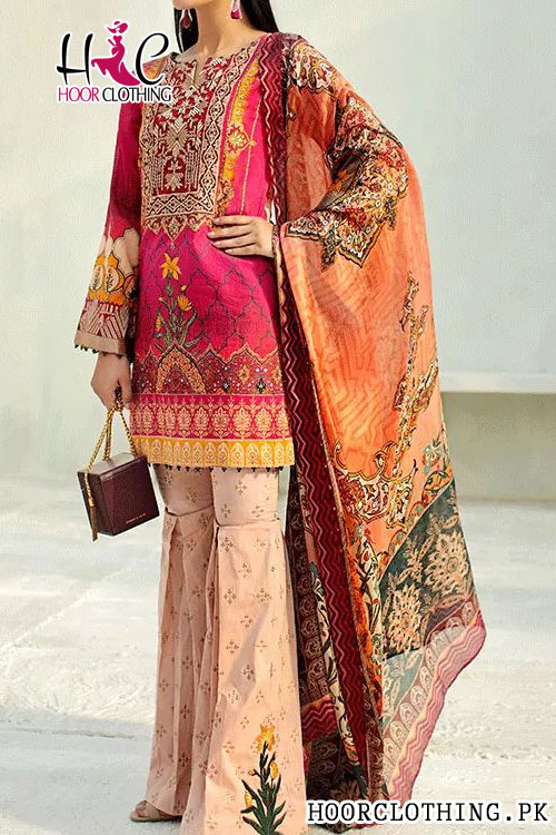 Mid Season Wear Linen Suit 3 Piece Un-Stitched Master Replica
