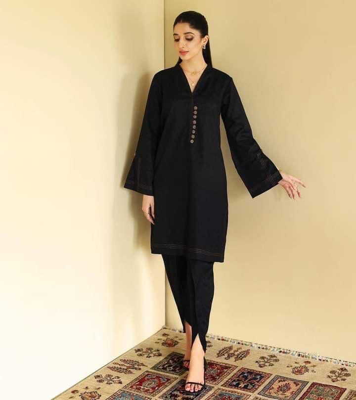 Muharram Collection Plain Black Lawn Dress for women