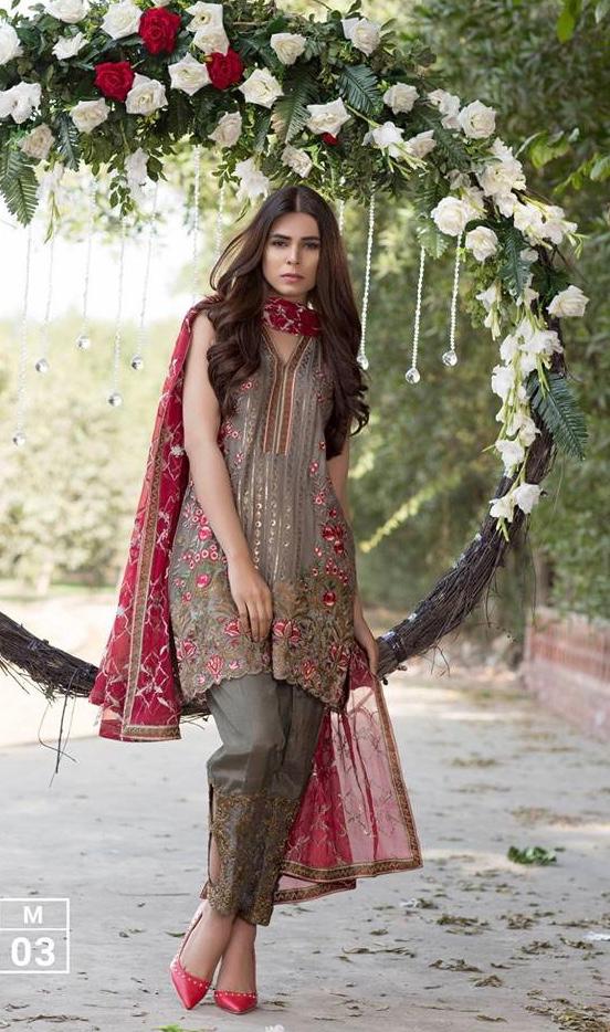 New Ladies 3pc Hit Lawn Collection Summer Dress with Bamber chiffon embroidered dupatta