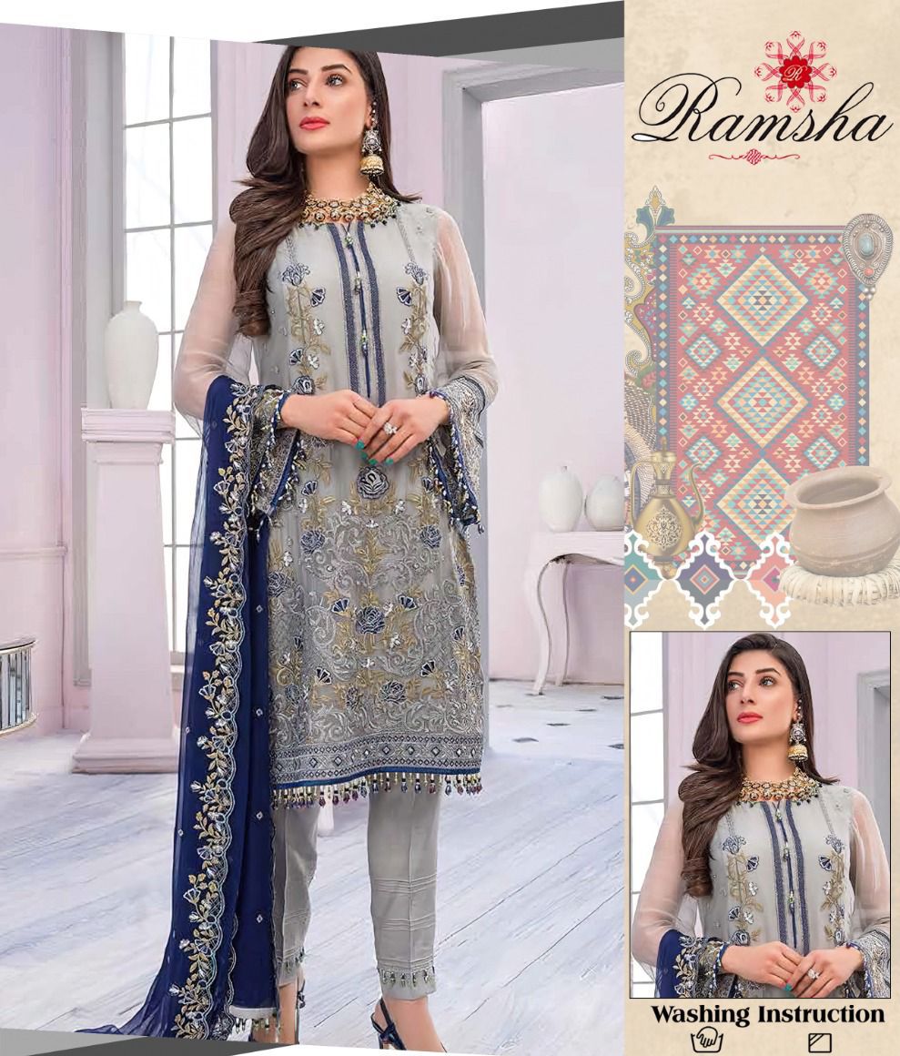 Rimsha Luxury Lawn Embridered Women Eid Party waer Dress