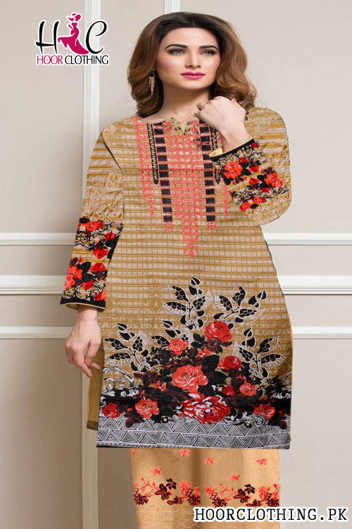 Sapphire Luxury collection Embroidered Beige & Black Lawn Master Replica