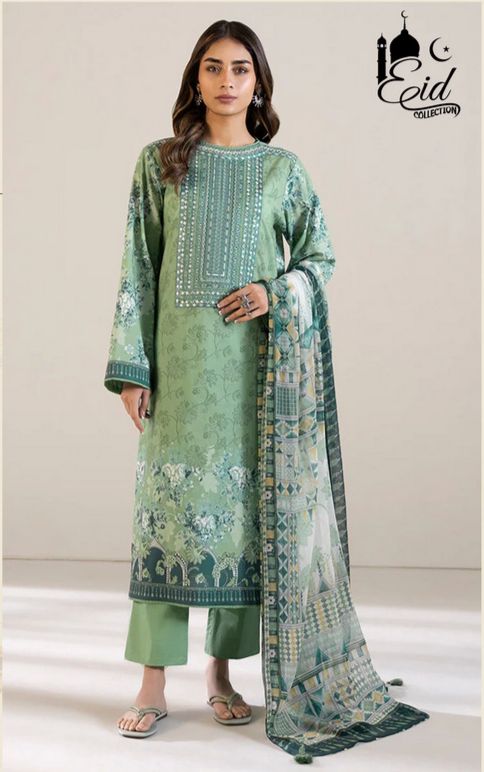 Sapphire Replica Eid Luxury collection Lawn Dress with Printed Chiffon Dopatta