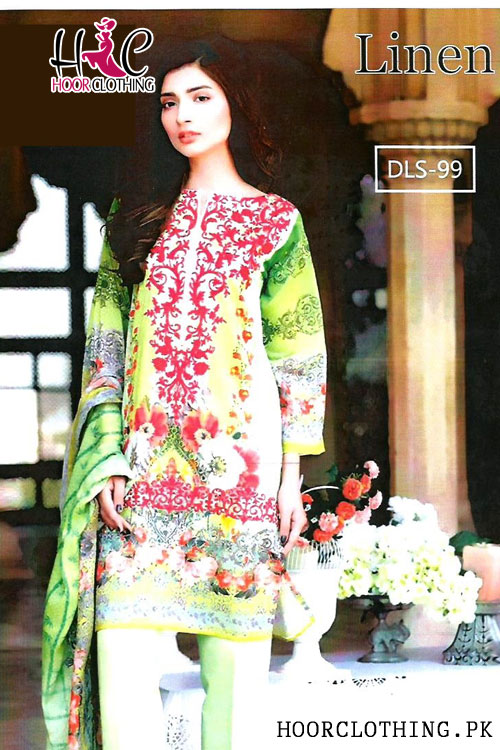 Summer Collection Green Color Linen Suit For Women