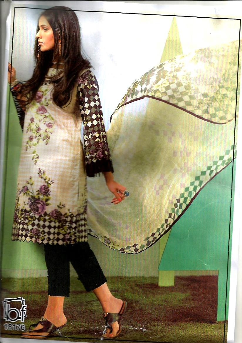 Summer Collection Grey Color Lawn Suit For Women