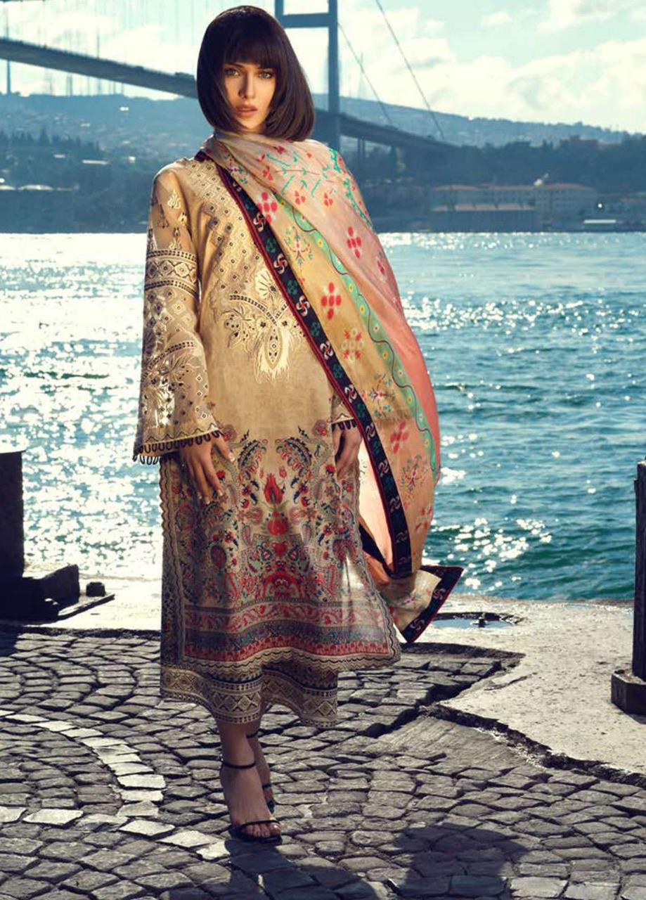 Tina durrani Replica 3pc Lawn Collection Summer Suit with Chiffon duppta