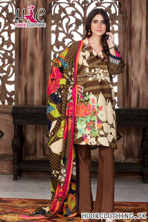 Winter Collection Brown Color Women Khaddar Suit With Khaddar Dopatta