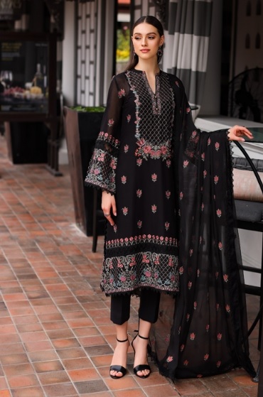 Women Eid wear Dress Embroidered Lawn with Chiffon Dopatta by Breeze