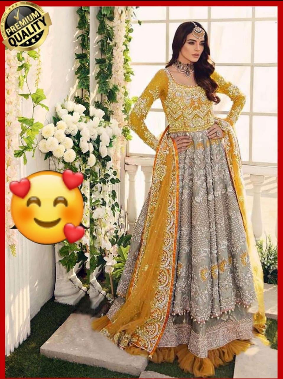 Women Heavy Embroidered Wedding Wear Silk Dress With cutwork Dupatta
