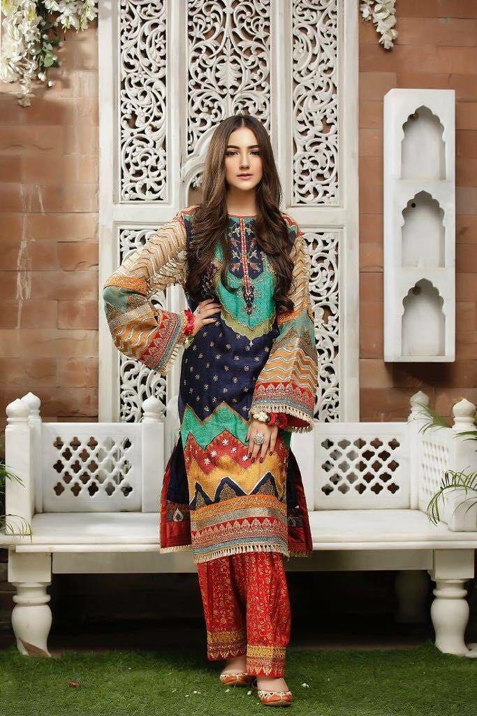 Zara ahmed Brand Replica Ladies 3pc Lawn Collection Summer Dress with Bamber Chiffon embroidered dupatta